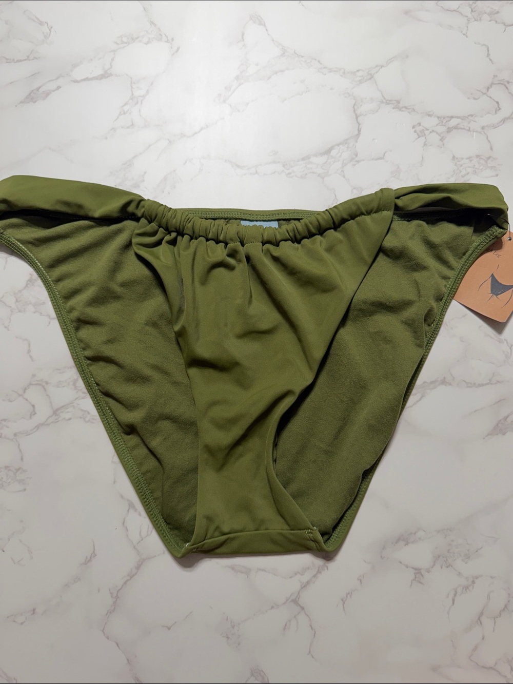 Shade & Shore Olive Green Ruched Bikini Bottoms